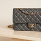 CHANEL CLASSIC 21B MEDIUM DOUBLE FLAP | DARK GREY