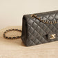 CHANEL CLASSIC 21B MEDIUM DOUBLE FLAP | DARK GREY