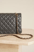 CHANEL CLASSIC 21B MEDIUM DOUBLE FLAP | DARK GREY