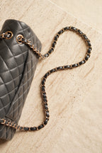 CHANEL CLASSIC 21B MEDIUM DOUBLE FLAP | DARK GREY