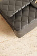 CHANEL CLASSIC 21B MEDIUM DOUBLE FLAP | DARK GREY