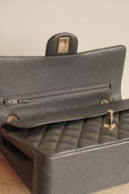 CHANEL CLASSIC 21B MEDIUM DOUBLE FLAP | DARK GREY