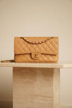 CHANEL CLASSIC MEDIUM DOUBLE FLAP | BEIGE
