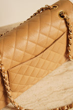 CHANEL CLASSIC MEDIUM DOUBLE FLAP | BEIGE