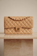 CHANEL CLASSIC MEDIUM DOUBLE FLAP | BEIGE