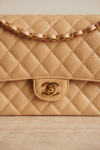 CHANEL CLASSIC MEDIUM DOUBLE FLAP | BEIGE