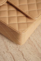 CHANEL CLASSIC MEDIUM DOUBLE FLAP | BEIGE