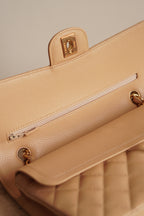 CHANEL CLASSIC MEDIUM DOUBLE FLAP | BEIGE