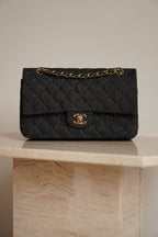 CHANEL CLASSIC MEDIUM DOUBLE FLAP | BLACK DENIM