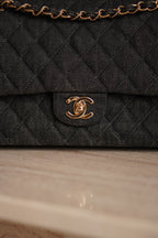 CHANEL CLASSIC MEDIUM DOUBLE FLAP | BLACK DENIM