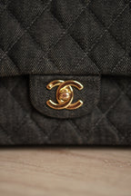 CHANEL CLASSIC MEDIUM DOUBLE FLAP | BLACK DENIM