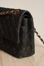 CHANEL CLASSIC MEDIUM DOUBLE FLAP | BLACK DENIM