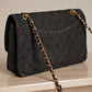 CHANEL CLASSIC MEDIUM DOUBLE FLAP | BLACK DENIM