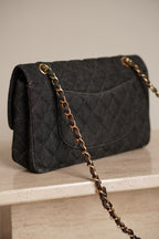 CHANEL CLASSIC MEDIUM DOUBLE FLAP | BLACK DENIM