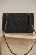 CHANEL CLASSIC MEDIUM DOUBLE FLAP | BLACK DENIM