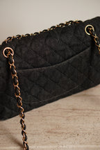 CHANEL CLASSIC MEDIUM DOUBLE FLAP | BLACK DENIM