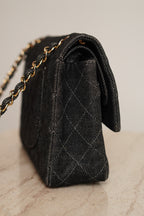 CHANEL CLASSIC MEDIUM DOUBLE FLAP | BLACK DENIM