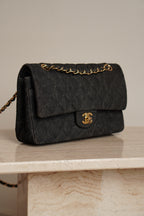 CHANEL CLASSIC MEDIUM DOUBLE FLAP | BLACK DENIM
