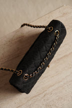 CHANEL CLASSIC MEDIUM DOUBLE FLAP | BLACK DENIM