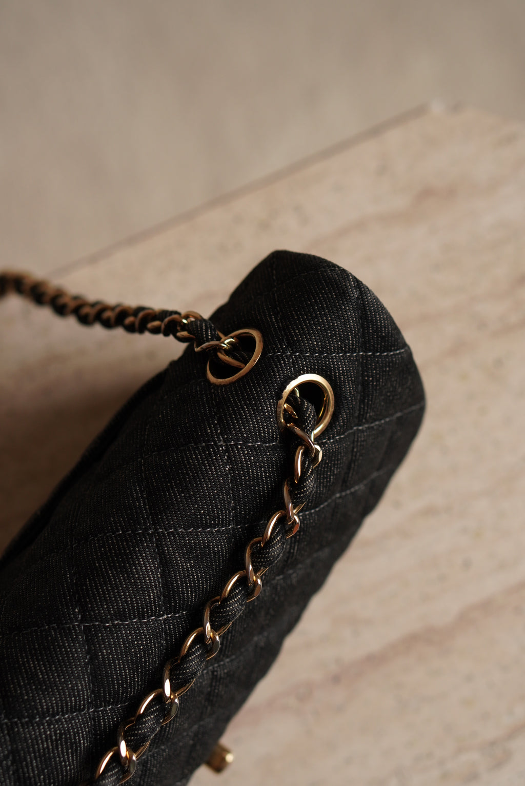 CHANEL CLASSIC MEDIUM DOUBLE FLAP | BLACK DENIM