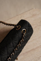 CHANEL CLASSIC MEDIUM DOUBLE FLAP | BLACK DENIM