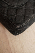 CHANEL CLASSIC MEDIUM DOUBLE FLAP | BLACK DENIM