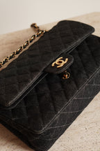 CHANEL CLASSIC MEDIUM DOUBLE FLAP | BLACK DENIM