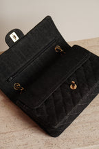 CHANEL CLASSIC MEDIUM DOUBLE FLAP | BLACK DENIM