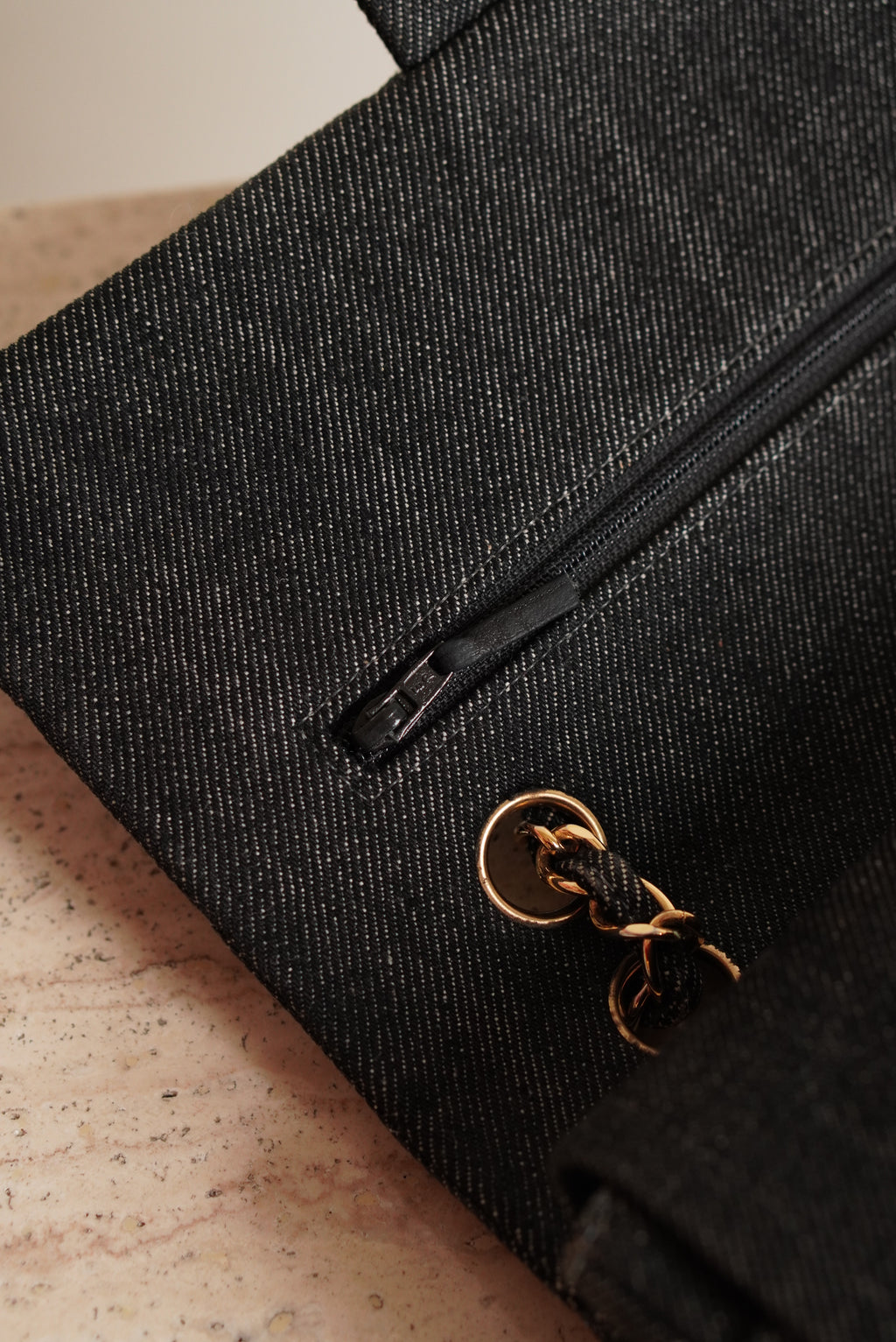 CHANEL CLASSIC MEDIUM DOUBLE FLAP | BLACK DENIM