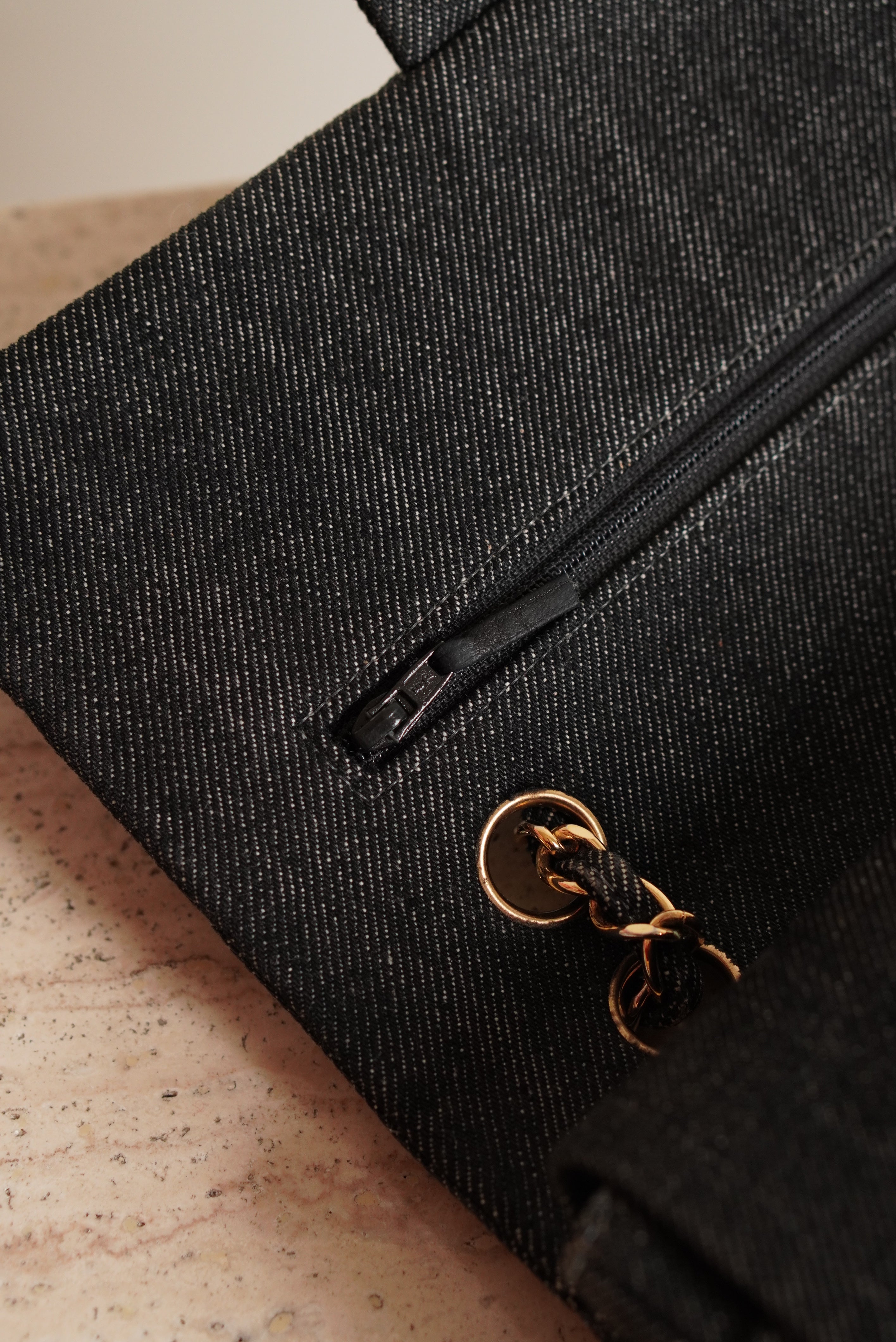 CHANEL CLASSIC MEDIUM DOUBLE FLAP | BLACK DENIM