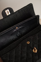 CHANEL CLASSIC MEDIUM DOUBLE FLAP | BLACK DENIM
