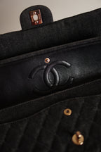 CHANEL CLASSIC MEDIUM DOUBLE FLAP | BLACK DENIM
