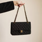 CHANEL CLASSIC MEDIUM DOUBLE FLAP | BLACK DENIM