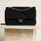 CHANEL CLASSIC MEDIUM DOUBLE FLAP | BLACK TWEED PATCHWORK