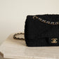 CHANEL CLASSIC MEDIUM DOUBLE FLAP | BLACK TWEED PATCHWORK