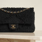 CHANEL CLASSIC MEDIUM DOUBLE FLAP | BLACK TWEED PATCHWORK