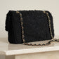 CHANEL CLASSIC MEDIUM DOUBLE FLAP | BLACK TWEED PATCHWORK