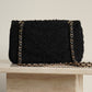 CHANEL CLASSIC MEDIUM DOUBLE FLAP | BLACK TWEED PATCHWORK