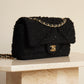 CHANEL CLASSIC MEDIUM DOUBLE FLAP | BLACK TWEED PATCHWORK