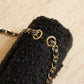 CHANEL CLASSIC MEDIUM DOUBLE FLAP | BLACK TWEED PATCHWORK