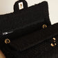 CHANEL CLASSIC MEDIUM DOUBLE FLAP | BLACK TWEED PATCHWORK