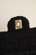CHANEL CLASSIC MEDIUM DOUBLE FLAP | BLACK TWEED PATCHWORK