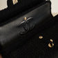 CHANEL CLASSIC MEDIUM DOUBLE FLAP | BLACK TWEED PATCHWORK