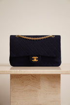 CHANEL CLASSIC MEDIUM DOUBLE FLAP | NAVY BLUE