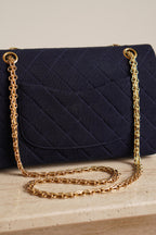 CHANEL CLASSIC MEDIUM DOUBLE FLAP | NAVY BLUE