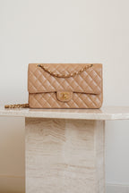 CHANEL CLASSIC MEDIUM DOUBLE FLAP | BEIGE