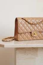 CHANEL CLASSIC MEDIUM DOUBLE FLAP | BEIGE