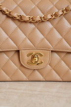 CHANEL CLASSIC MEDIUM DOUBLE FLAP | BEIGE
