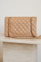 CHANEL CLASSIC MEDIUM DOUBLE FLAP | BEIGE