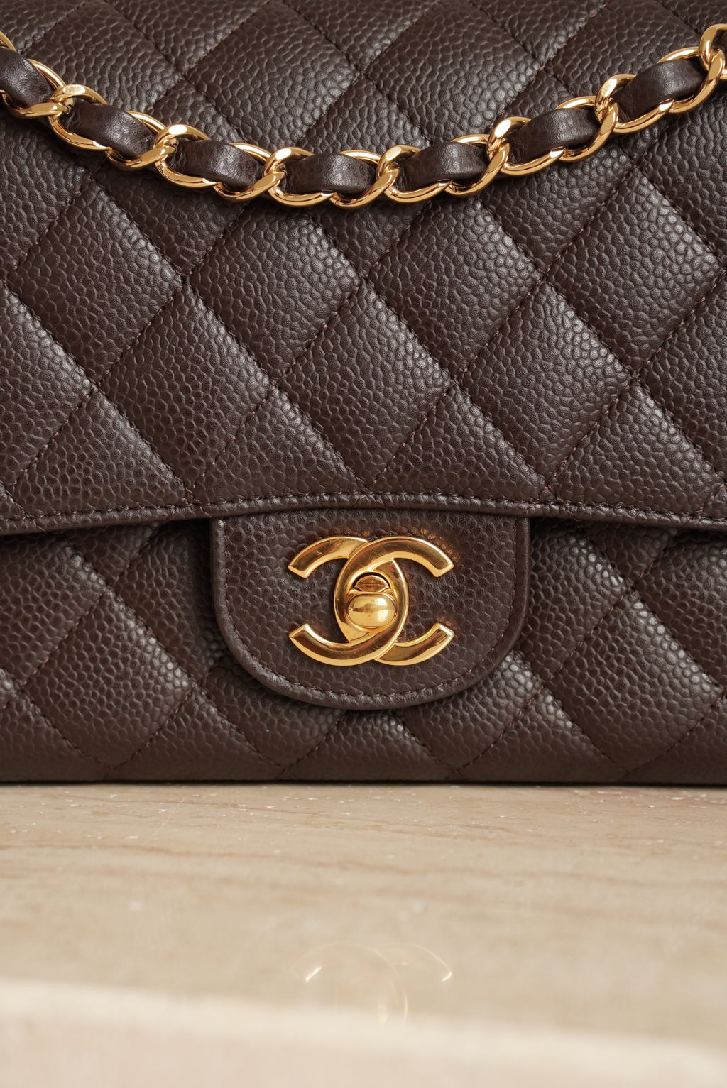 CHANEL CLASSIC MEDIUM DOUBLE FLAP | BROWN